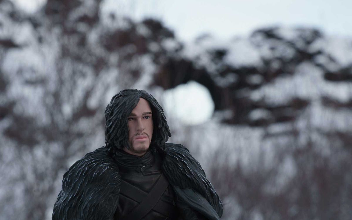 Face of a Jon Snow figure in Iceland