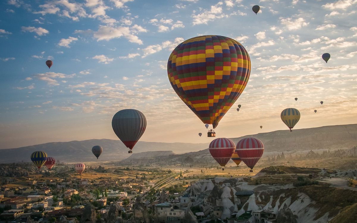 Hot Air Balloons, Over Cappadocia, Turkey