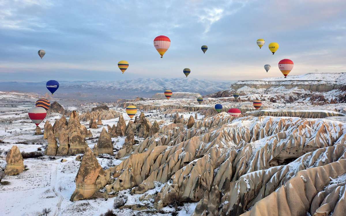 Hot Air Balloons, Winter Cappadocia, Turkey