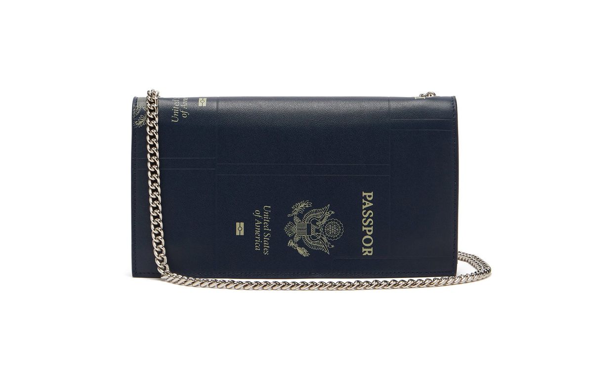 vetements passport leather clutch