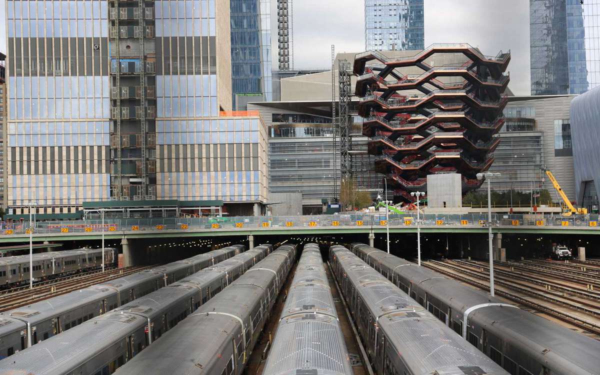 The Hudson Yards development in progress on New York City's West Side