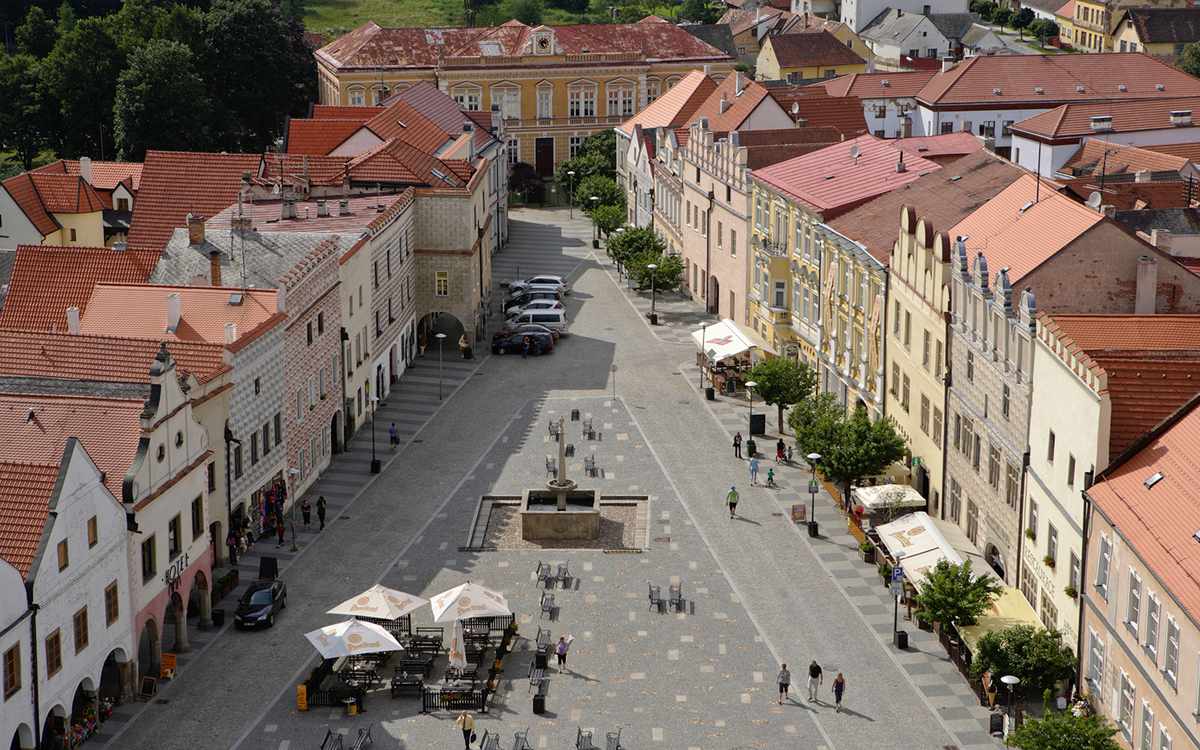 town square in Slavonice, Czech Republic