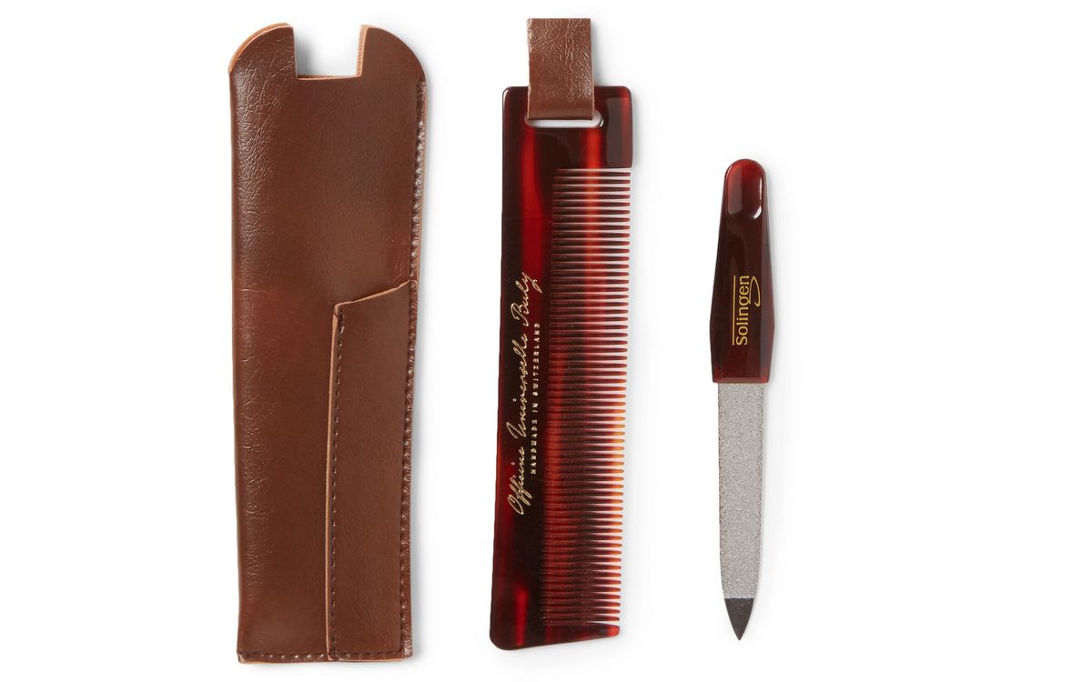 Buly 1803 Horn-effect Acetate Comb and Nail File Travel Kit
