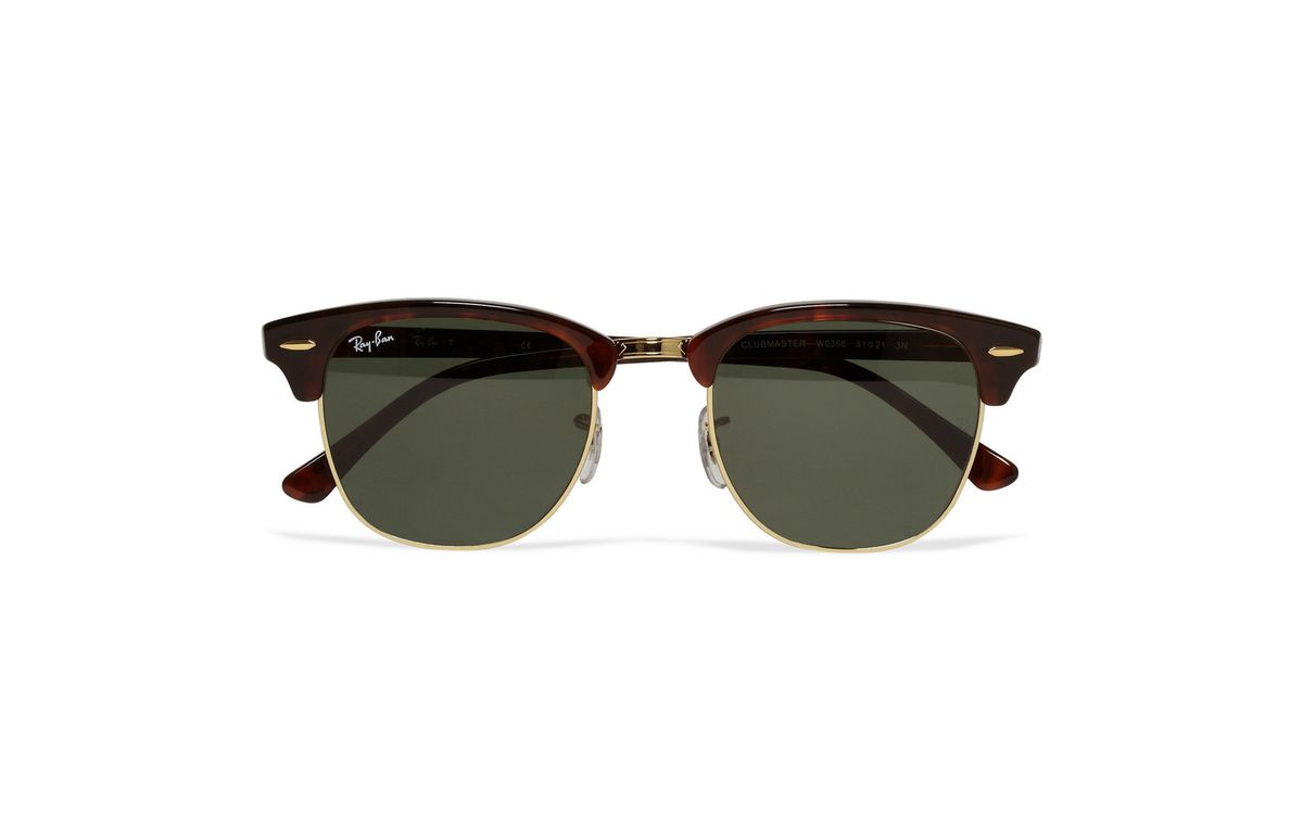 Ray-ban Clubmaster Acetate and Gold-tone Sunglasses