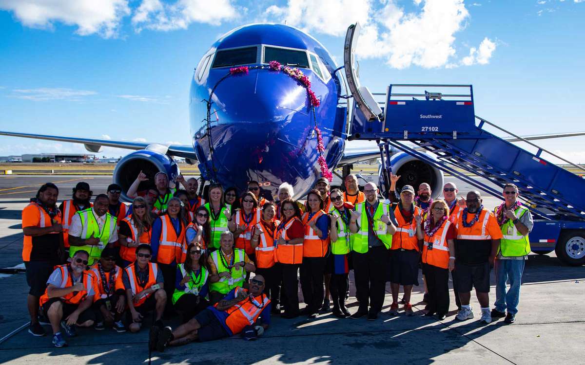Pictured here are employees of Southwest Airlines.