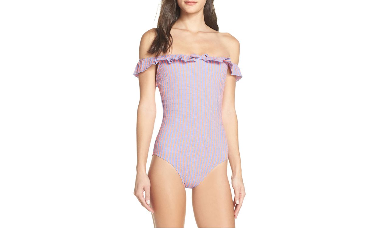 Solid & Striped The Amelia Off the Shoulder One-Piece Swimsuit