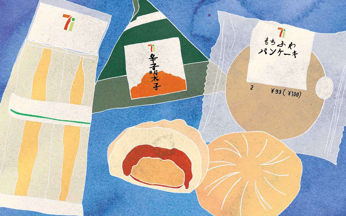 Illustration of Japanese 7-11 snacks