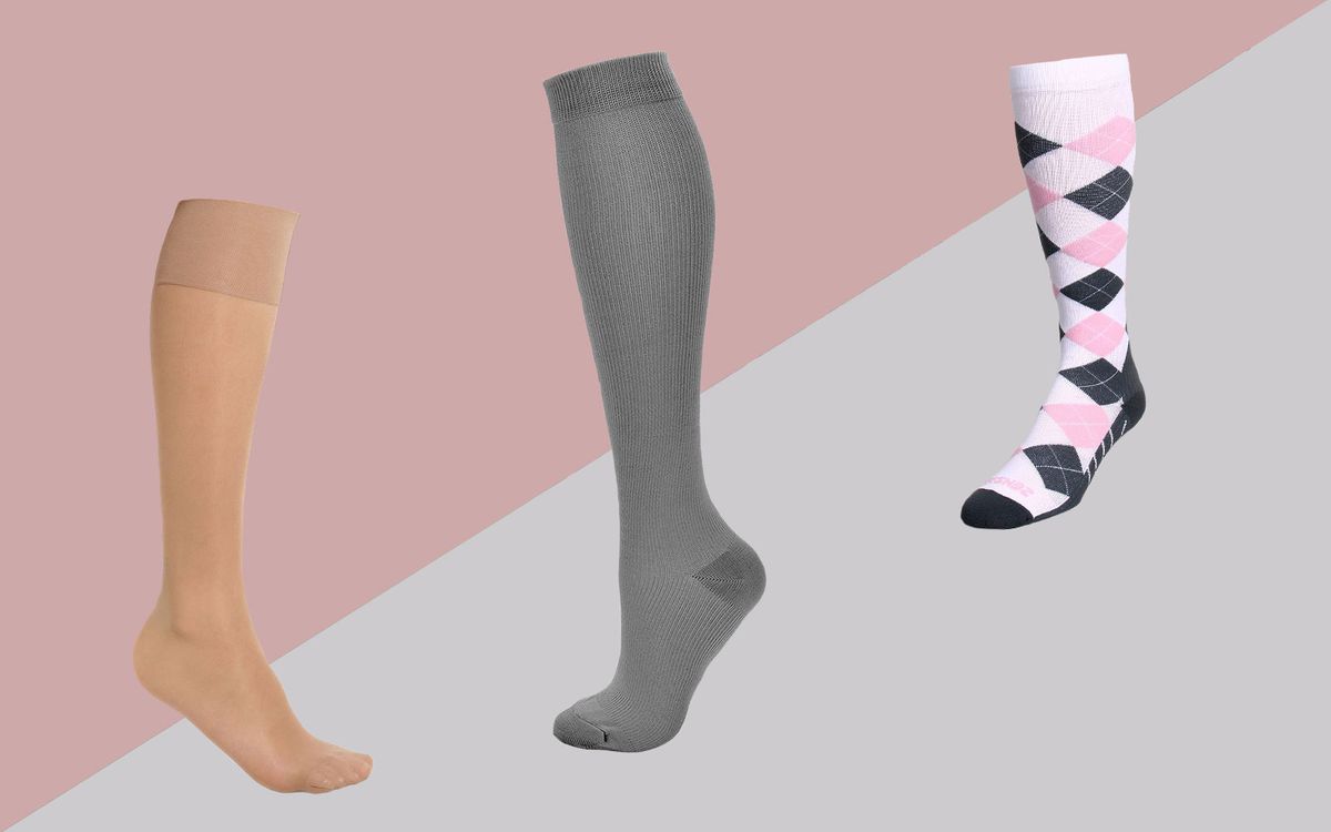 4 Pairs Rexx Therapeutic Graduated Compression Womens Knee-hi Socks