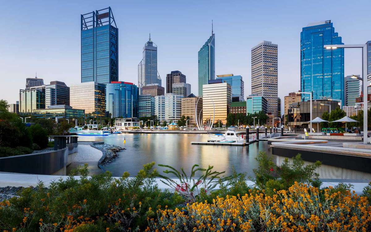 Cityscape of Perth WA from Elizabeth Quay