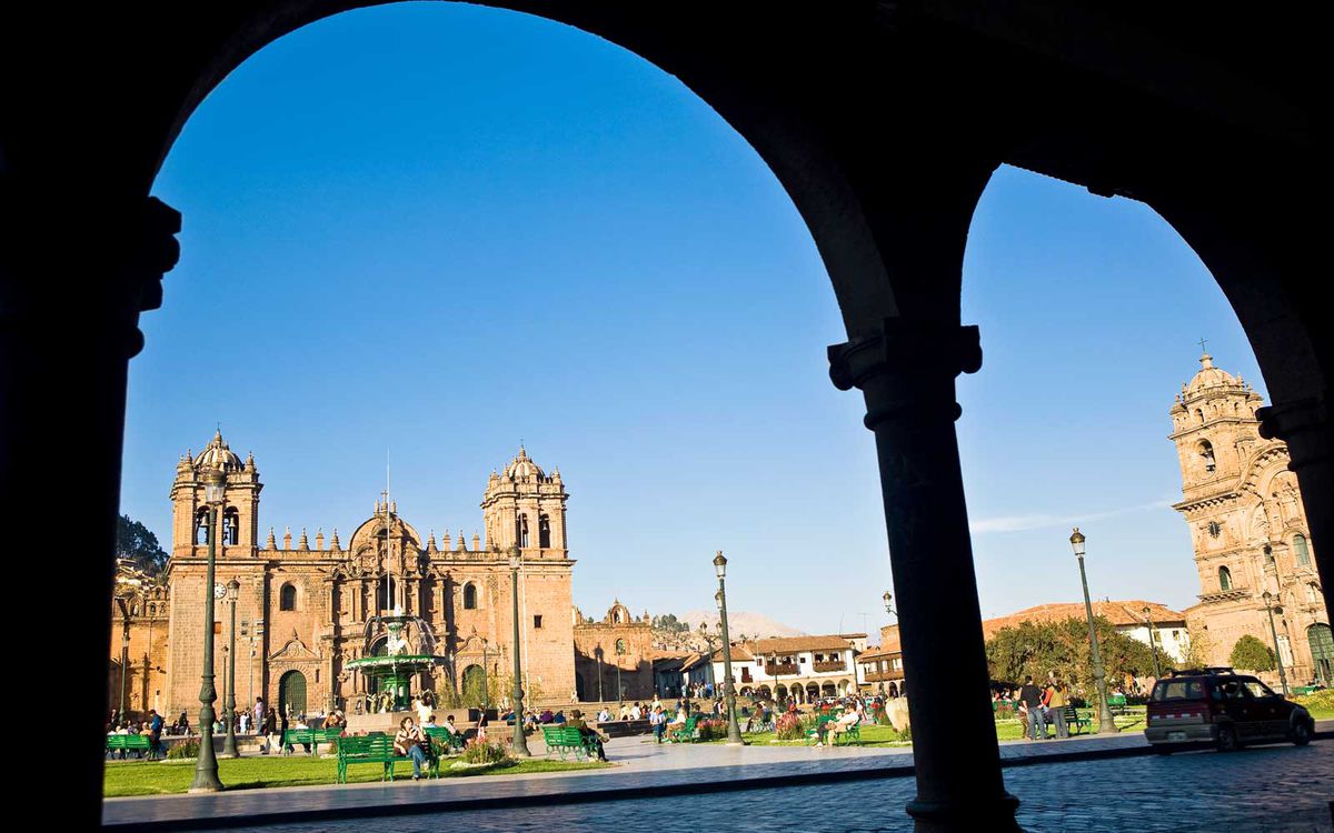 View of Plaza-de-Armas in Cusco, Peru