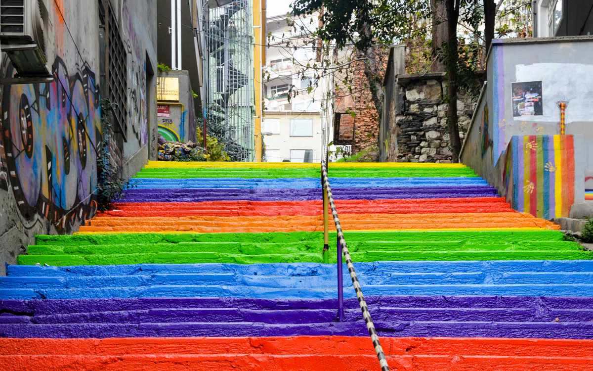 Rainbow Stairs, Istanbul, Turkey
