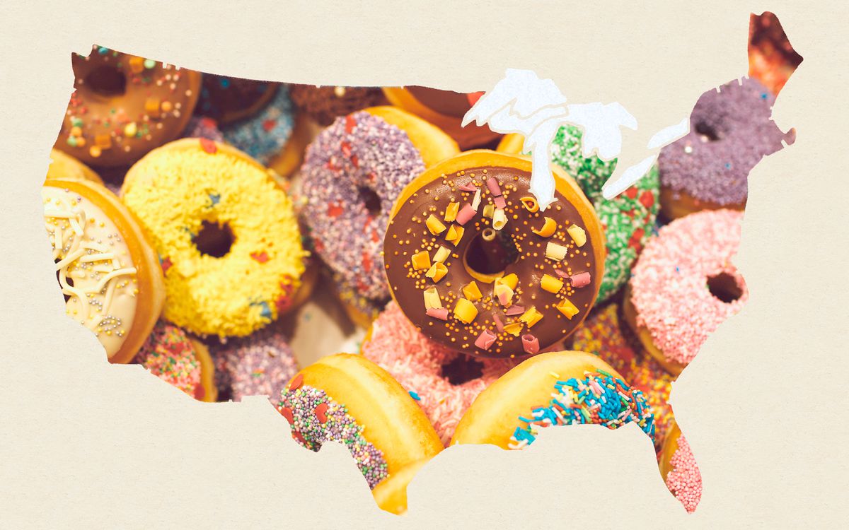 Map of United States with Donuts