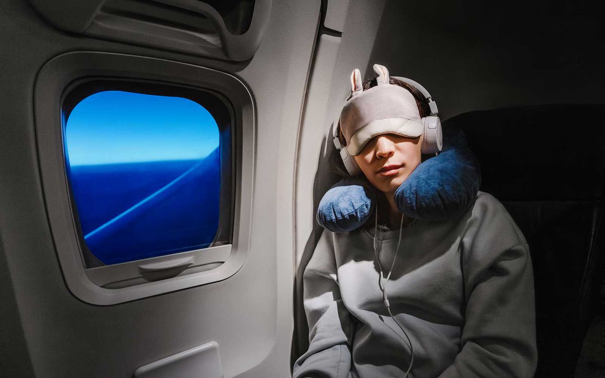 Sleeping on a long flight