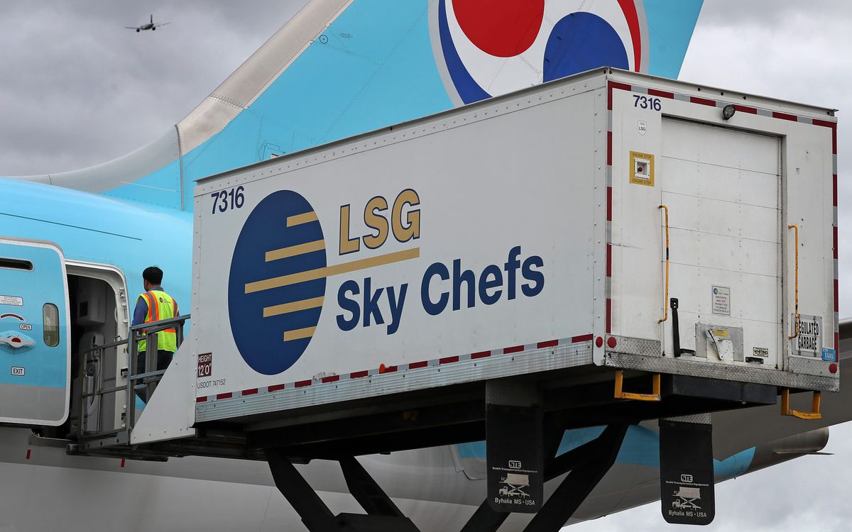 Food by LSG Sky Chefs being loaded on to a plane