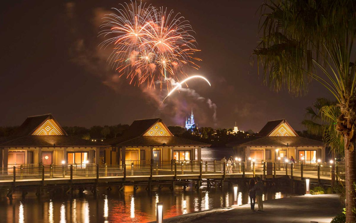 Fireworks as seen from Disney's Polynesian Resort