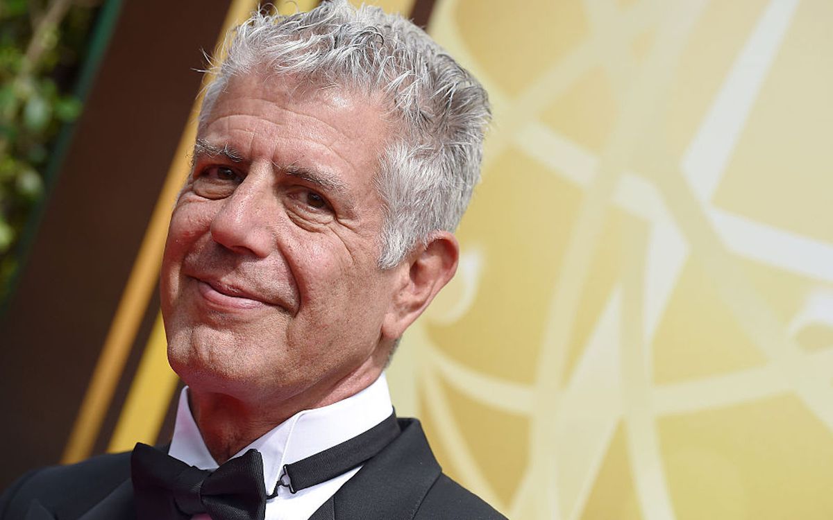 Chef Anthony Bourdain attends the 2015 Creative Arts Emmy Awards at Microsoft Theater on September 12, 2015 in Los Angeles, California.