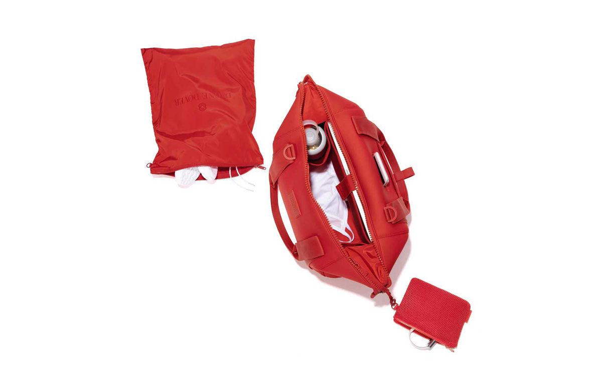 Interior of Red Neoprene Duffel Bag