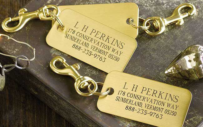 Orvis Engraved Brass Luggage Tags