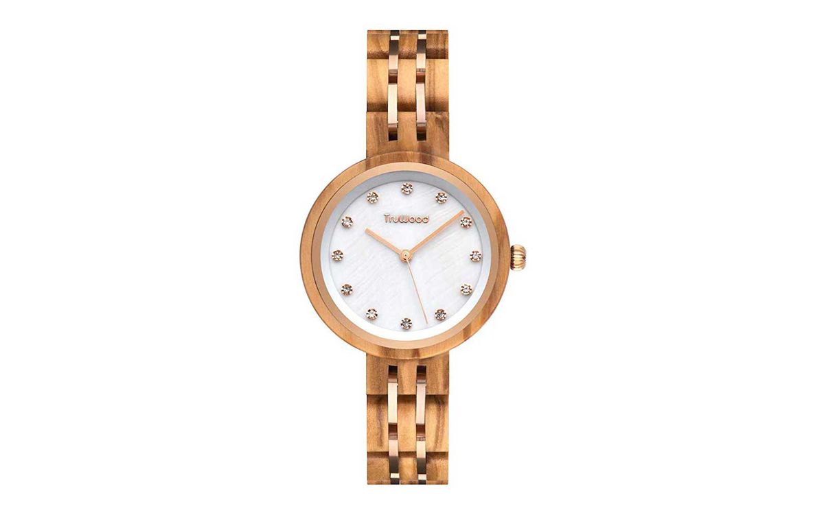 TruWood Queen Quartz Wooden Watch with Olivewood for Women