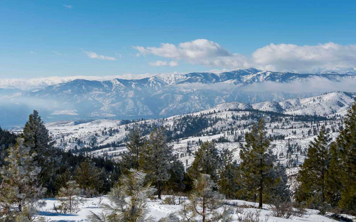 View in the winter from the Echo Ridge Nordic Ski Area near in Washington State