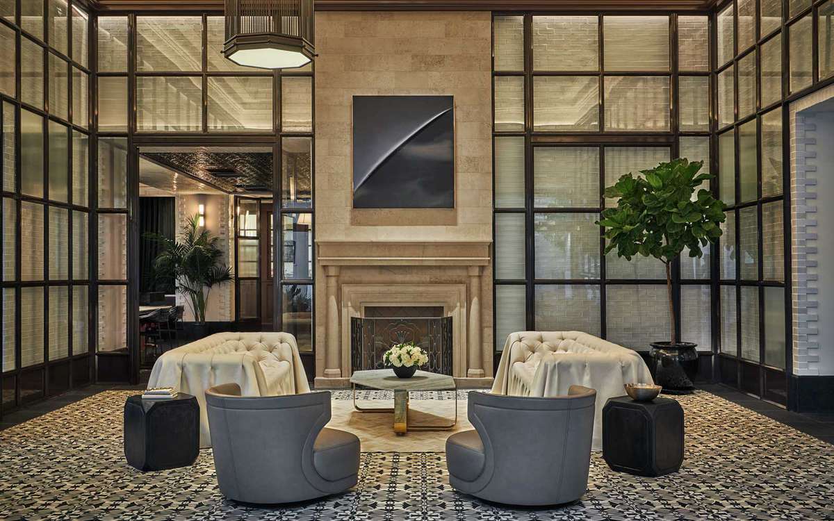 Pendry hotel lobby in Downtown San Diego