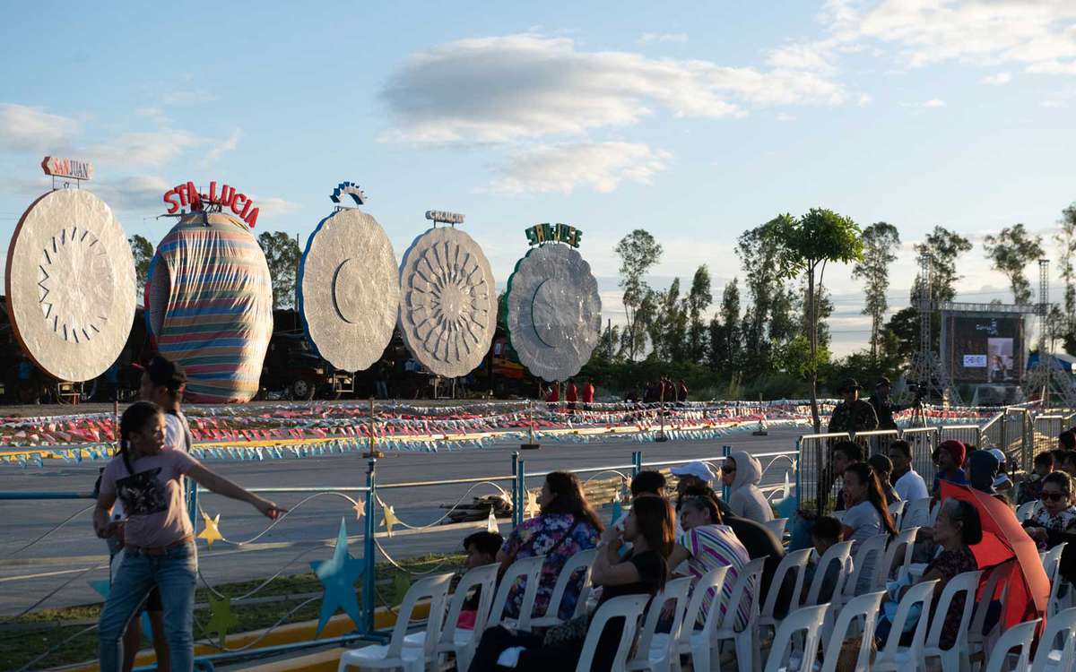 Crowds at the Giant Lantern Festival in the Philippines