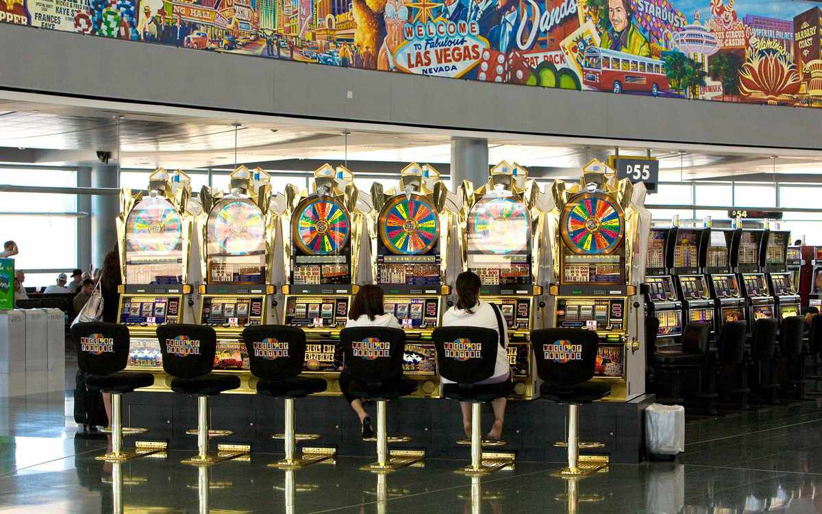 McCarran International Airport's terminals of slot machines in Las Vegas, Nevada