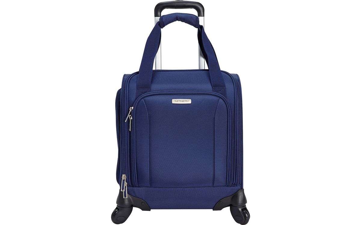 Blue Underseat Rolling Luggage