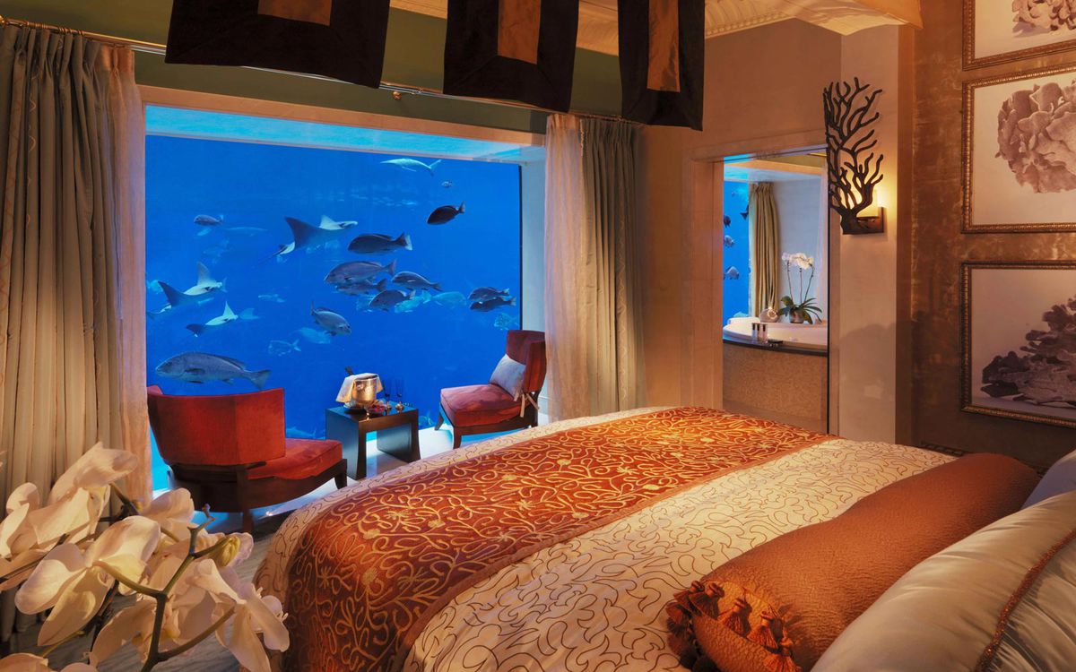 Underwater suite at Atlantis, The Palm Hotel in Dubai