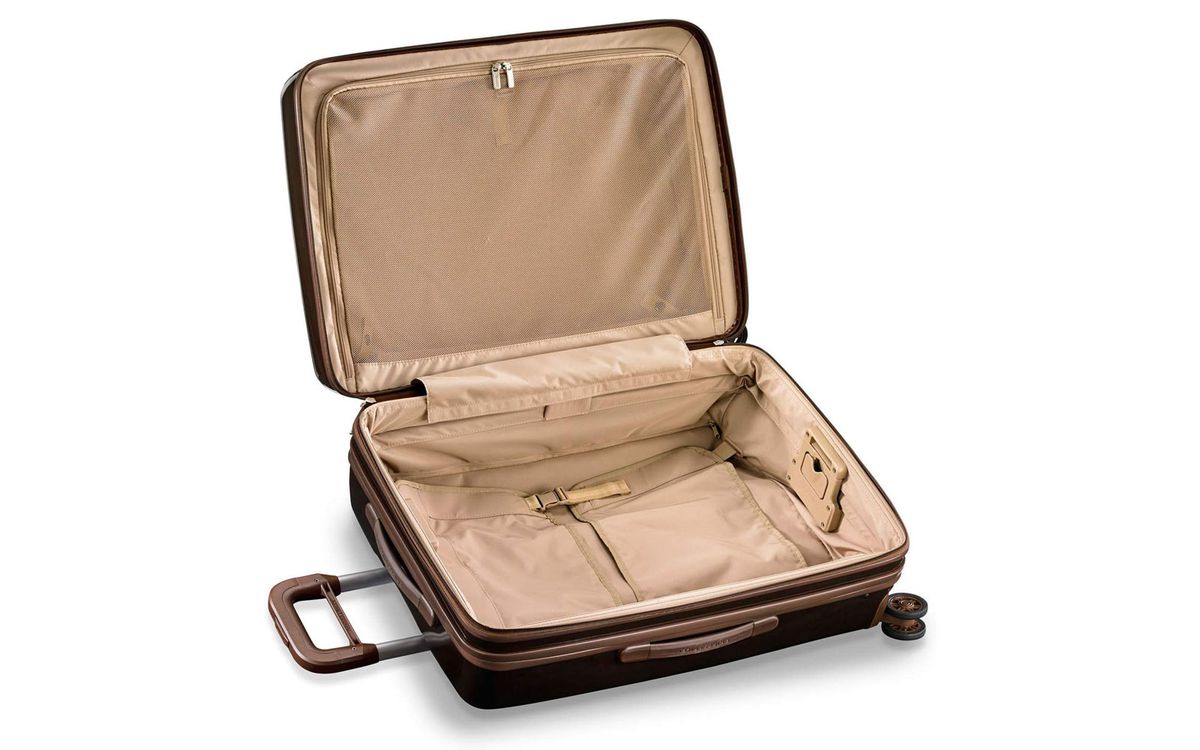 Interior of Dark Brown Hardside Checked Luggage