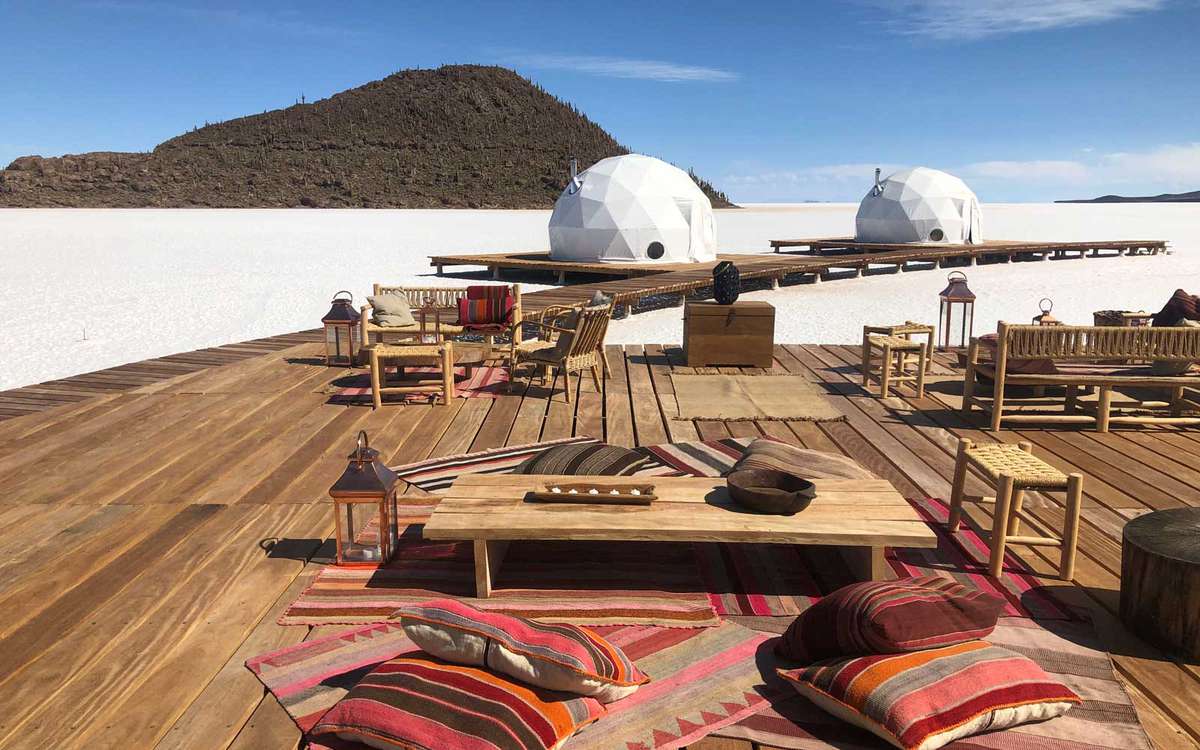 Deck at Kachi Lodge, Uyuni Salt Flats, Bolivia