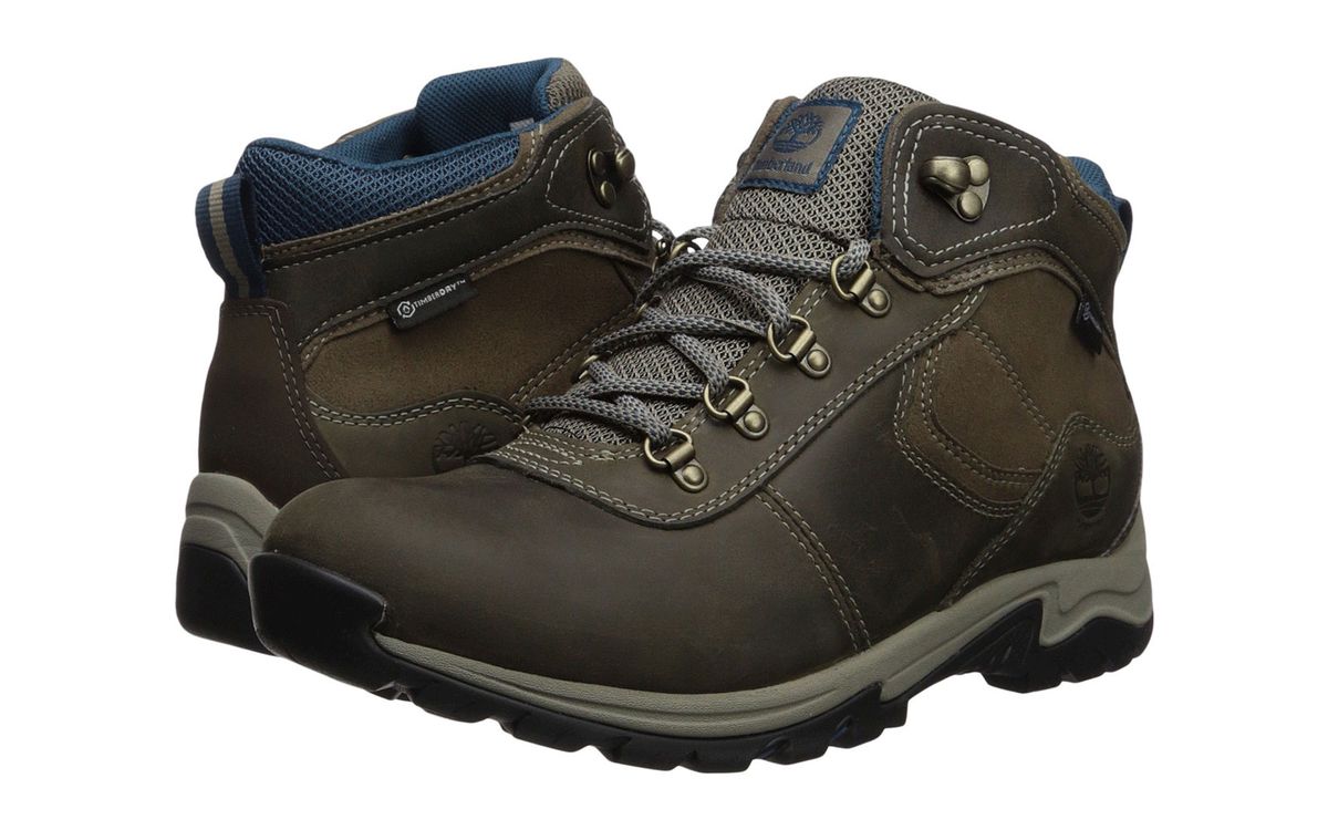 Brown and grey women's hiking boots