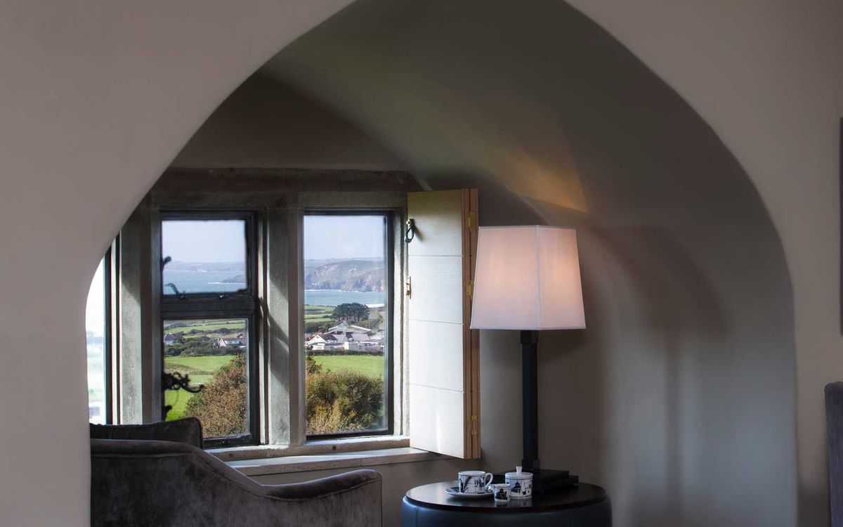 Window view from Roch Castle in Wales