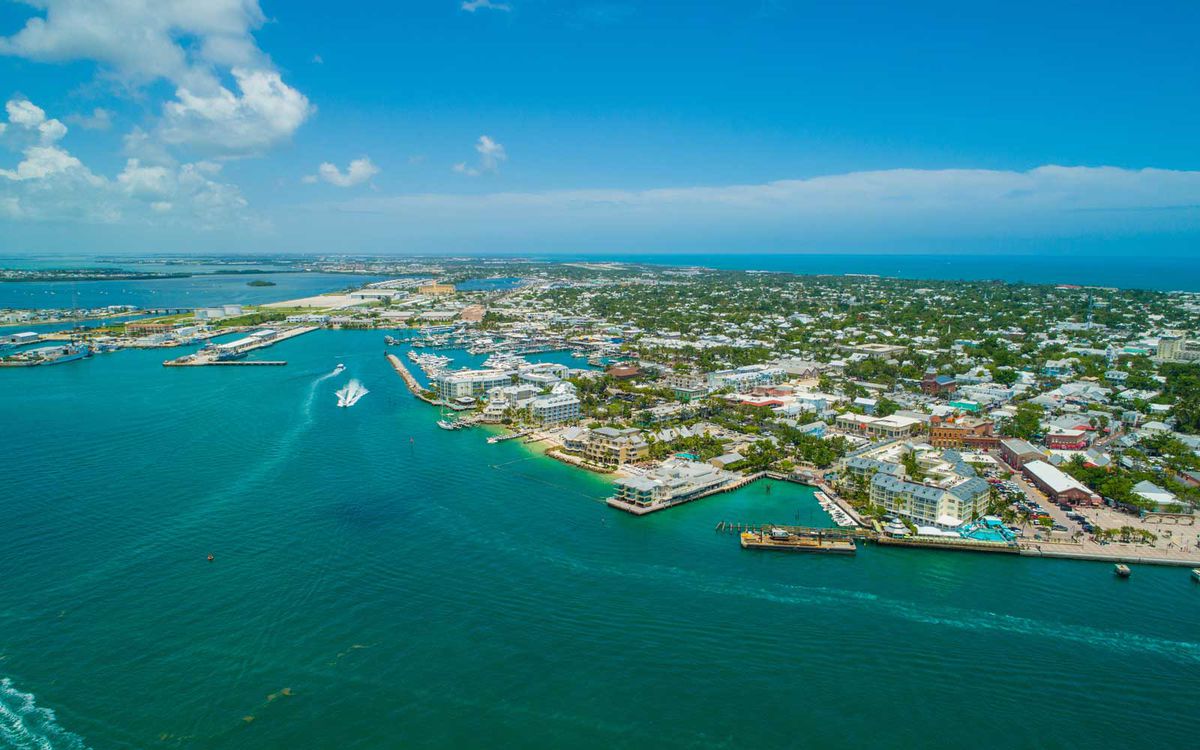 Aerial drone photo of scenic Key West Florida