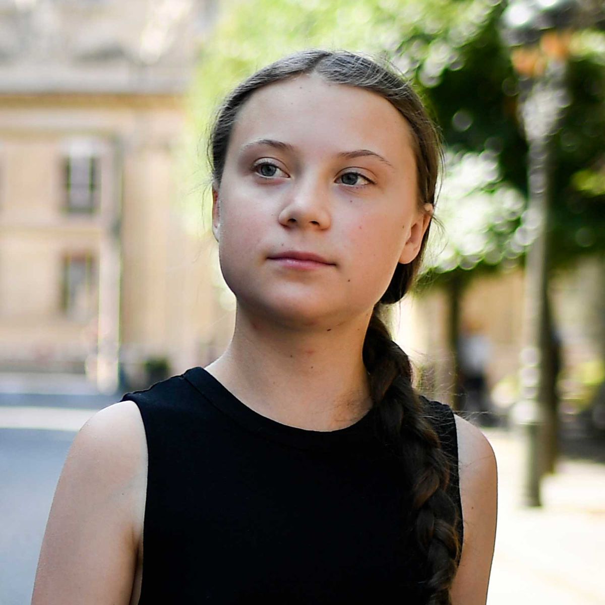 Swedish climate activist Greta Thunberg arrives for a meeting and a visit of the French National Assembly in Paris