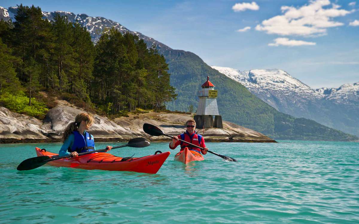 Kayaking in Fjord, Norway