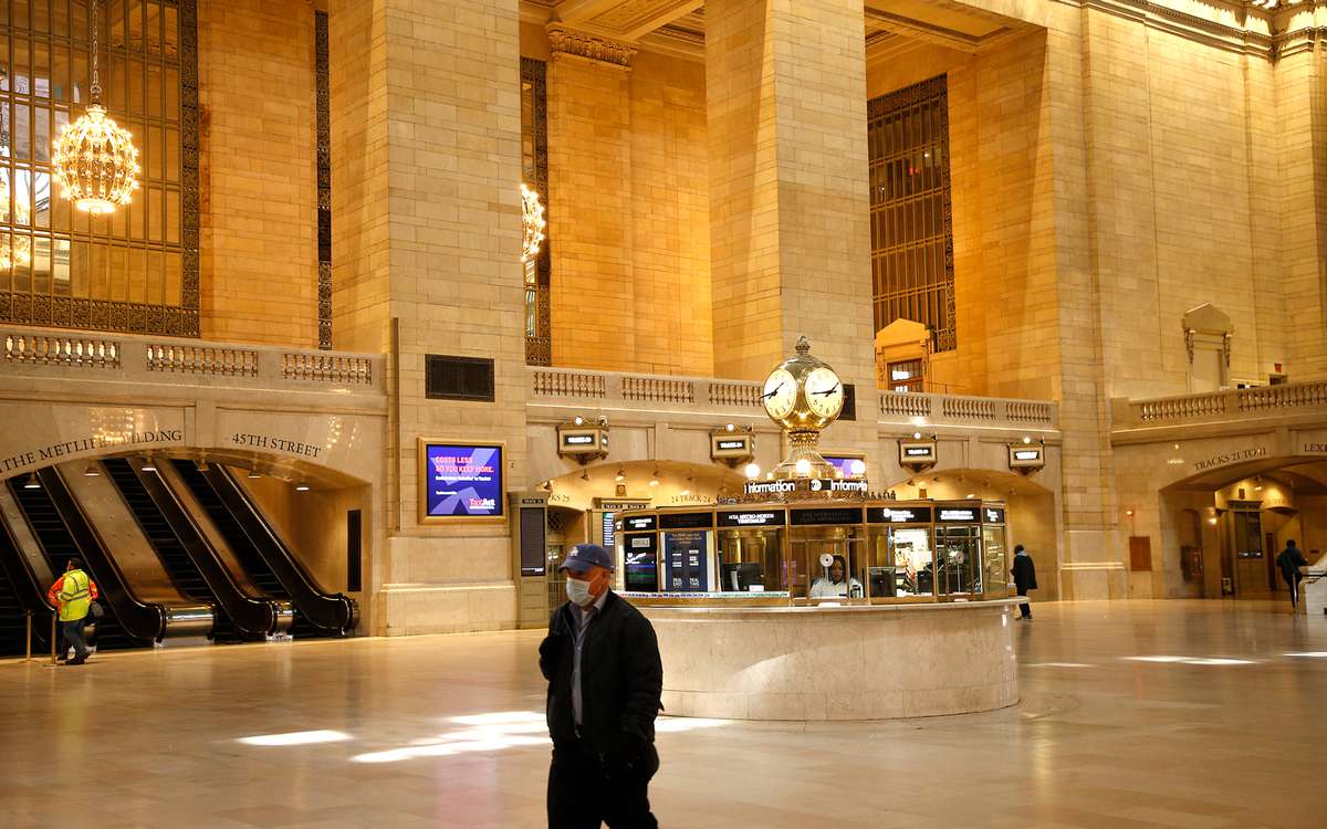 Grand Central Terminal is nearly empty amid the coronavirus pandemic on April 5, 2020 in New York City.