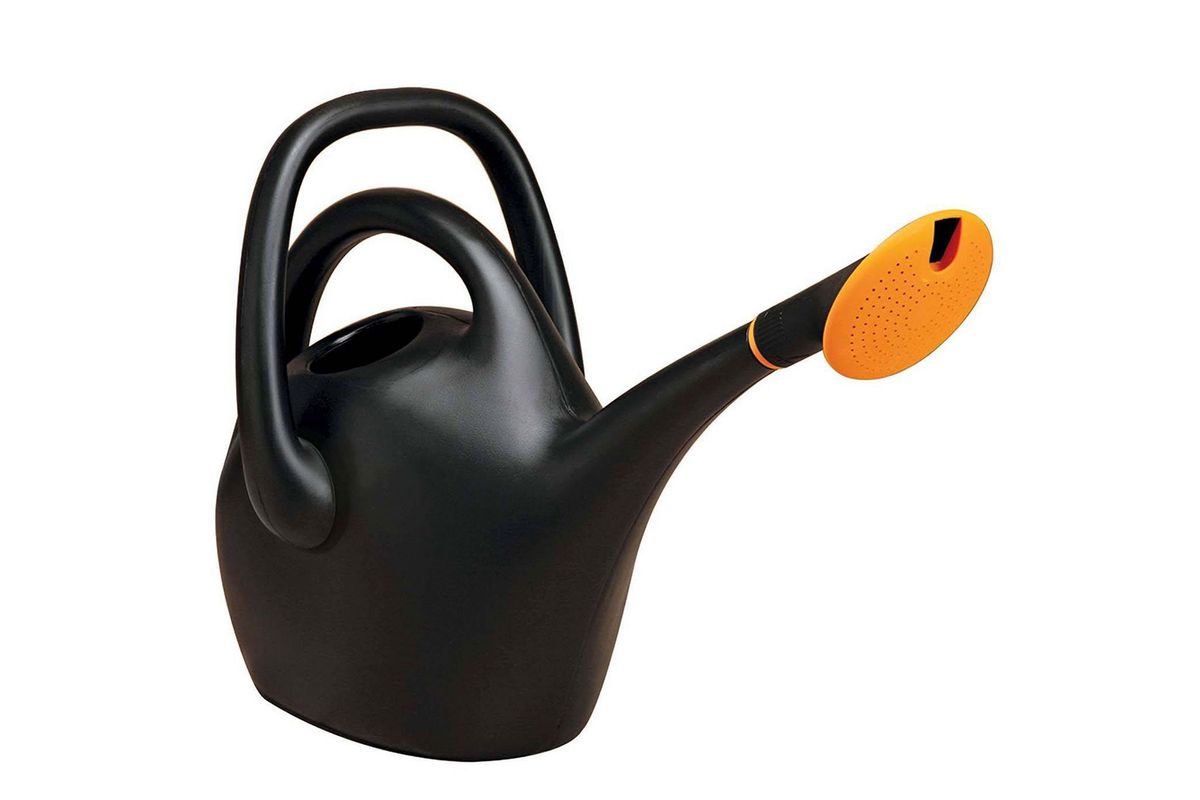 Black and orange watering can