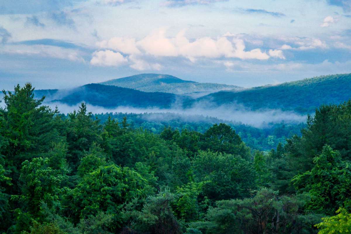 Mist rising from the mountains in the Berkshires in Massachusetts