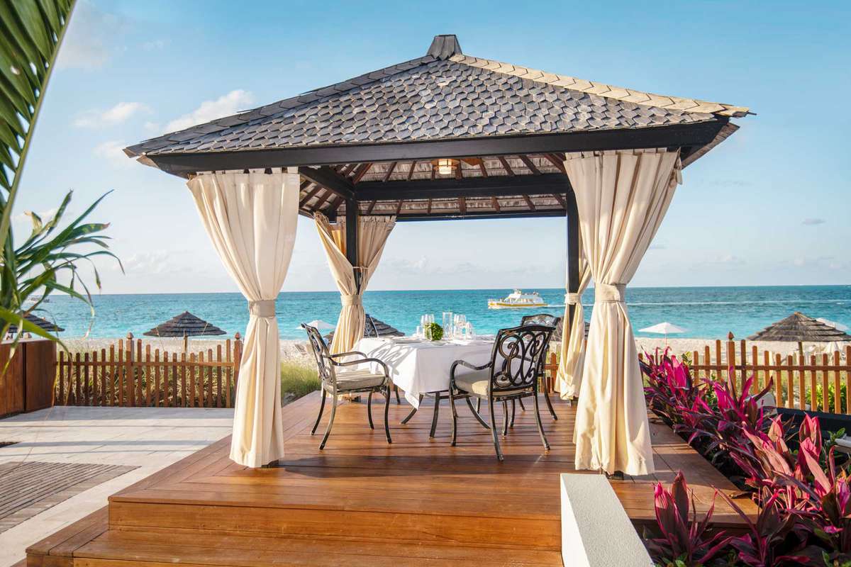 Gazebo dining at the Seven Stars Resort in the Turks & Caicos
