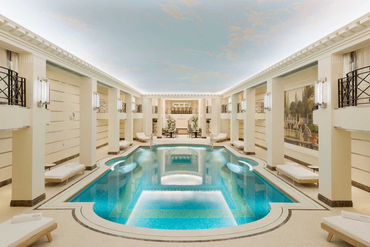 Pool at the Ritz Paris luxury hotel