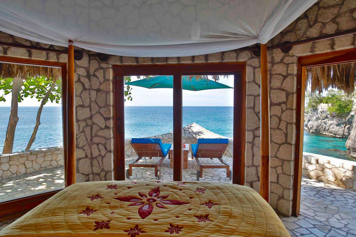 Guest room at the Rockhouse hotel in Jamaica