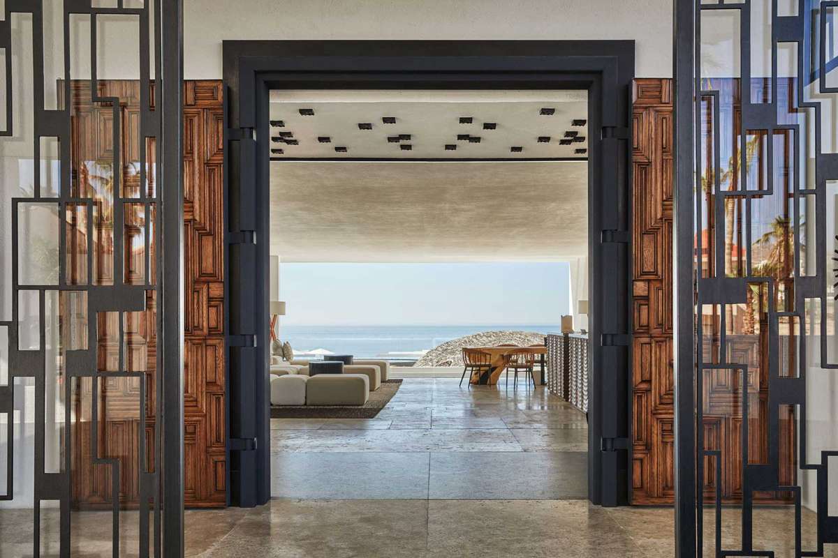 Lobby with sea views at the Viceroy Los Cabos resort in Mexico