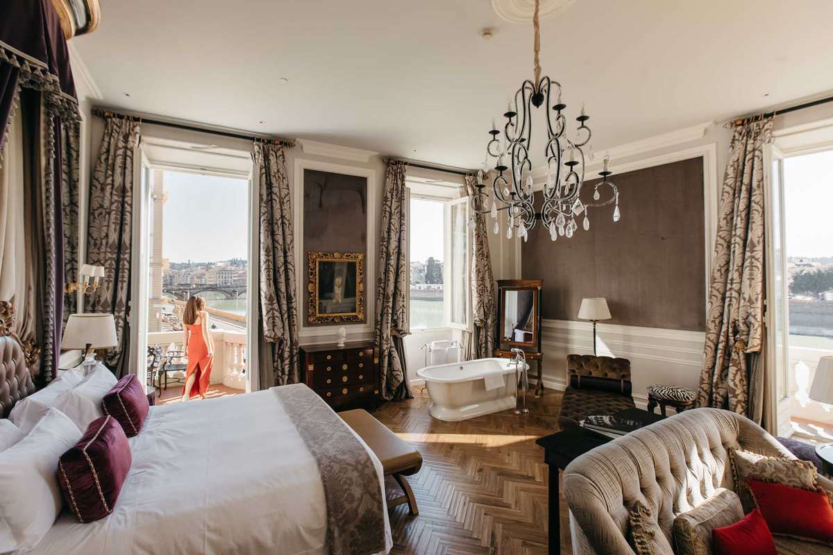 Guest room at The St. Regis Florence luxury hotel