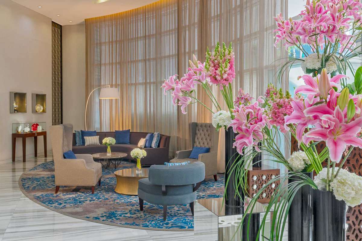 Lobby flowers at the St Regis hotel in Mexico City