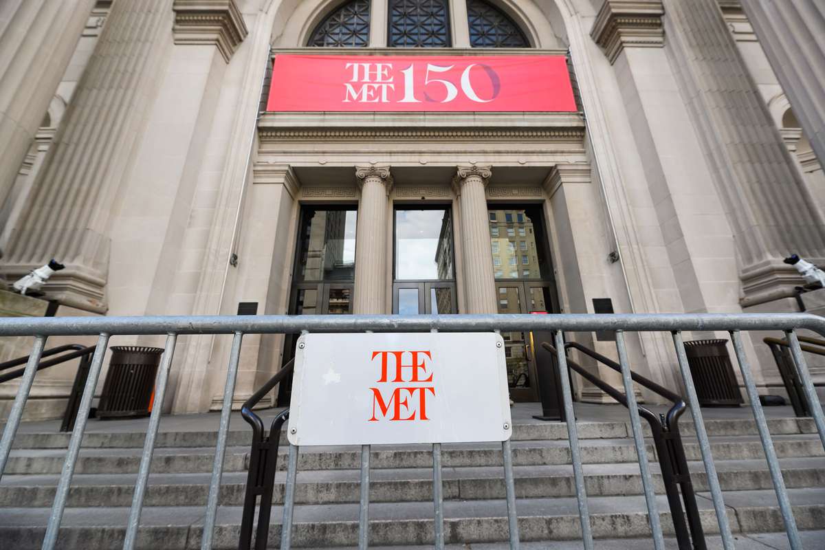 Metal gate outside of closed Metropolitan Museum of Art