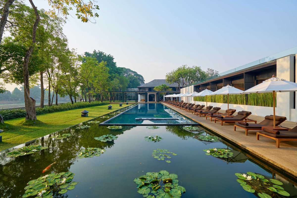 Pool at the Anantara Chiang May resort in Thailand, voted the best in the world
