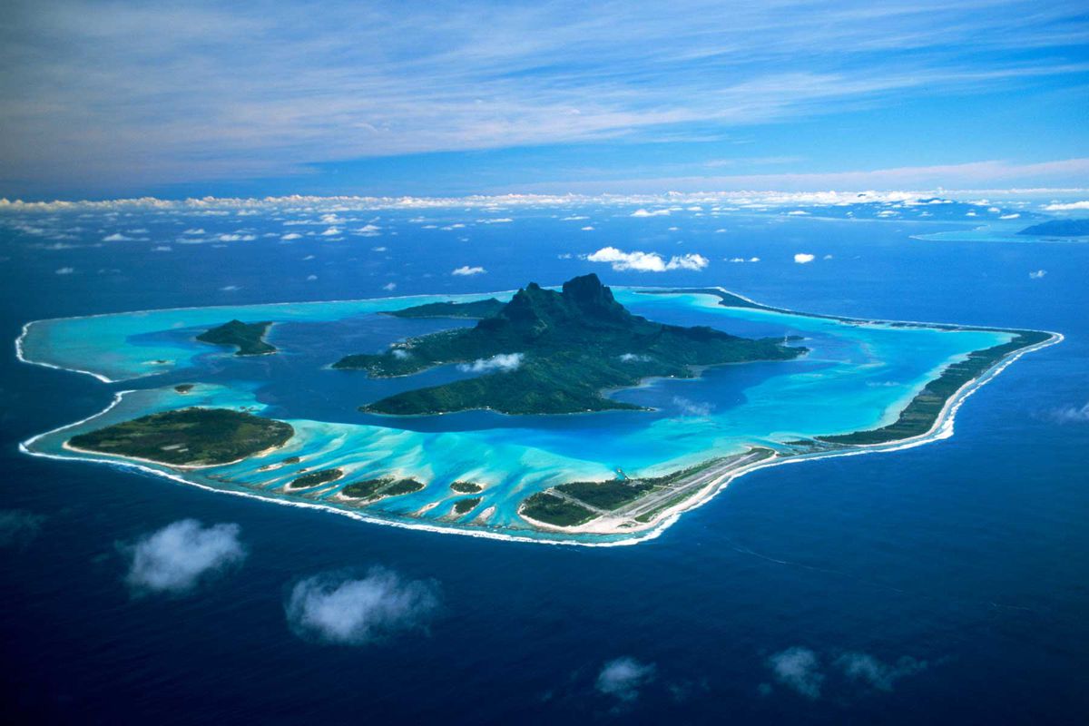 Aerial view of Bora Bora, French Polynesia