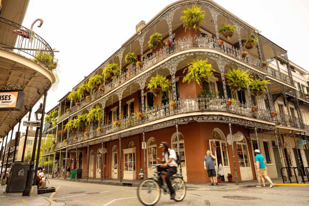 French Quarter bars and restaurants on Bourbon Street in New Orleans Louisiana