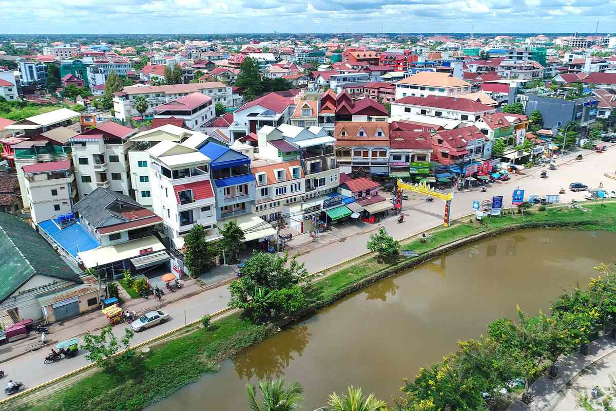 Aerial view of Siem Reap, Cambodia